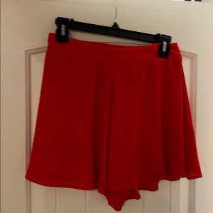 Red flowy shorts